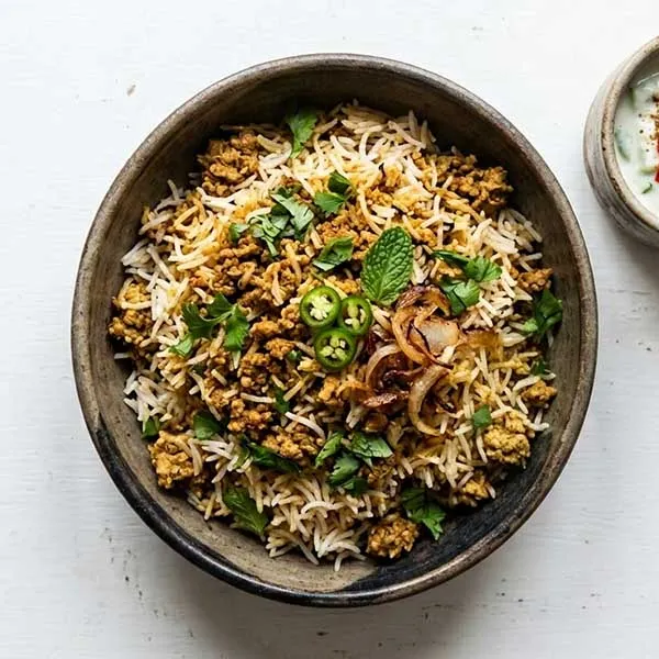 Chicken keema biryani